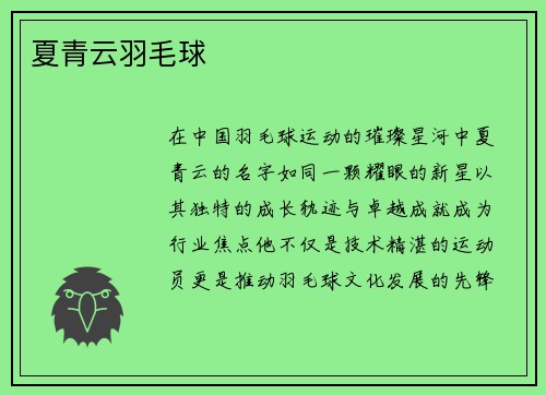 夏青云羽毛球