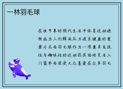 一林羽毛球